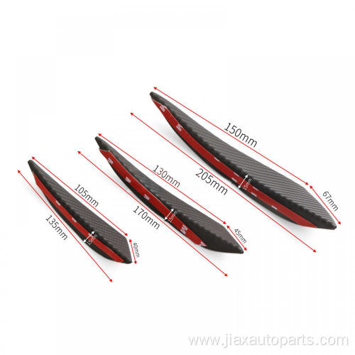 Carbon Fiber Auto Front Bumper Shark Fins Spoiler